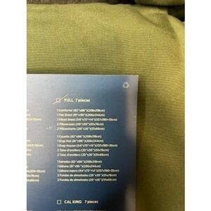 Bedsure 7 pc Dark Green Full Size Bed in a Bag inc. sheets, shams and comforter